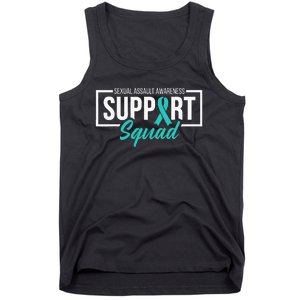 Sexual Assault Awareness Support Squad I Wear Teal Ribbon Tank Top