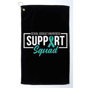 Sexual Assault Awareness Support Squad I Wear Teal Ribbon Platinum Collection Golf Towel