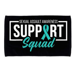 Sexual Assault Awareness Support Squad I Wear Teal Ribbon Microfiber Hand Towel