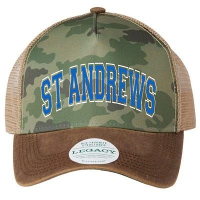 St Andrews Arched Blue Text Legacy Tie Dye Trucker Hat