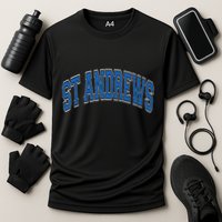 St Andrews Arched Blue Text Performance Shirt