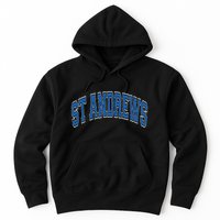 St Andrews Arched Blue Text Hoodie