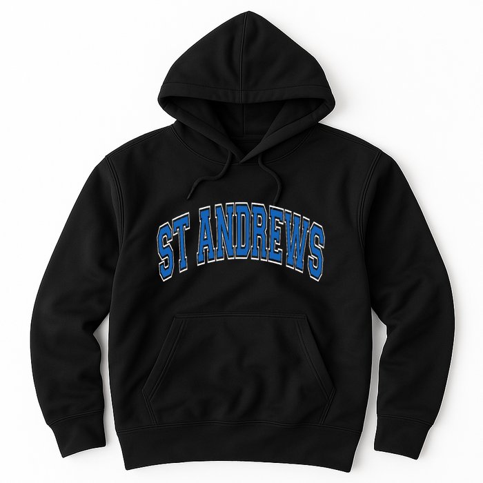 St Andrews Arched Blue Text Hoodie