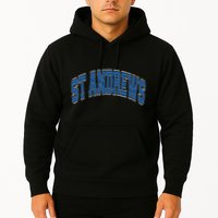 St Andrews Arched Blue Text Hoodie