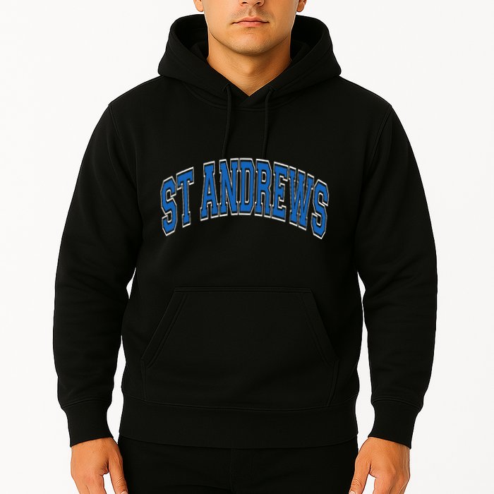St Andrews Arched Blue Text Hoodie