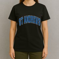 St Andrews Arched Blue Text T-Shirt