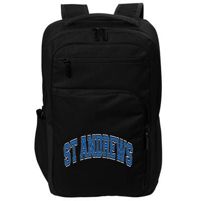 St Andrews Arched Blue Text Impact Tech Backpack