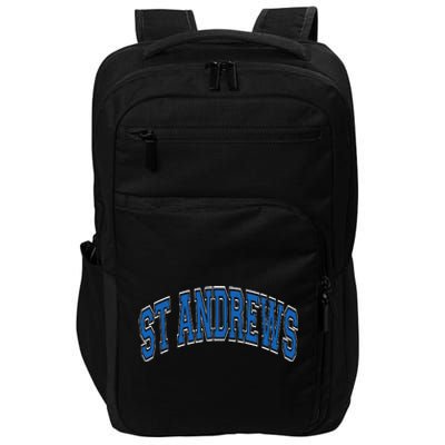 St Andrews Arched Blue Text Impact Tech Backpack