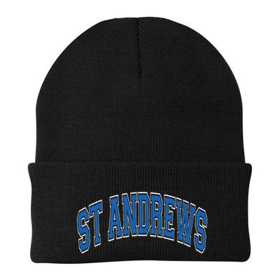 St Andrews Arched Blue Text Beanie