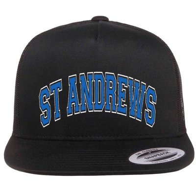 St Andrews Arched Blue Text Flatbill Hat