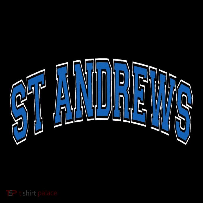St Andrews Arched Blue Text Flatbill Hat