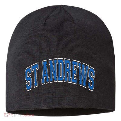 St Andrews Arched Blue Text Sustainable Beanie