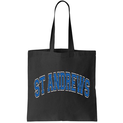 St Andrews Arched Blue Text Tote Bag