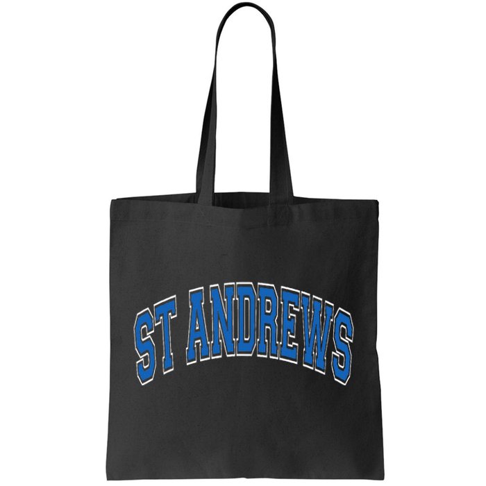 St Andrews Arched Blue Text Tote Bag