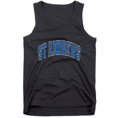St Andrews Arched Blue Text Tank Top