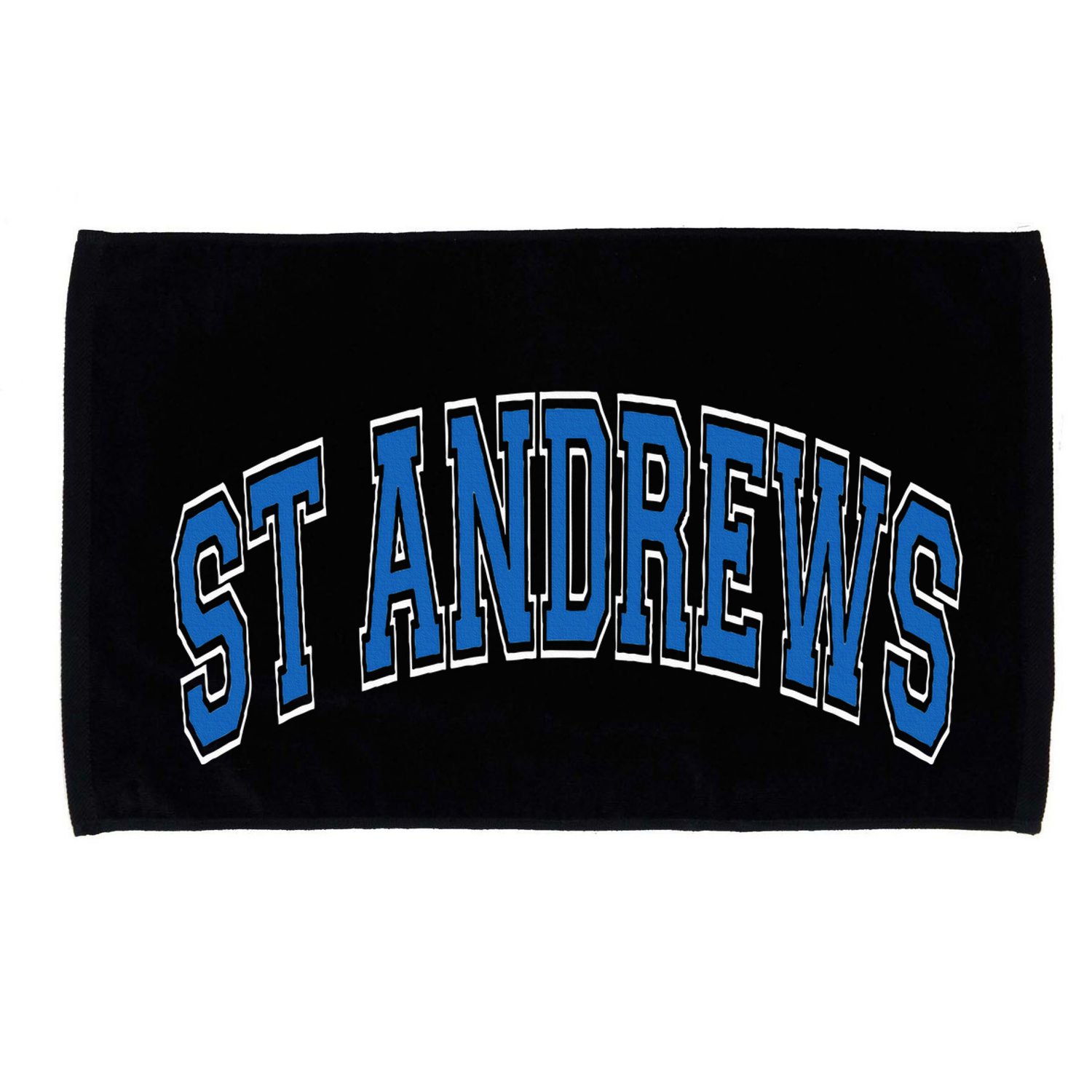 St Andrews Arched Blue Text Microfiber Hand Towel