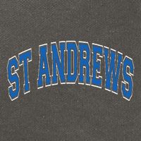 St Andrews Arched Blue Text Cotton Canvas Backpack