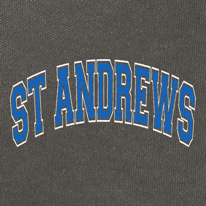 St Andrews Arched Blue Text Cotton Canvas Backpack