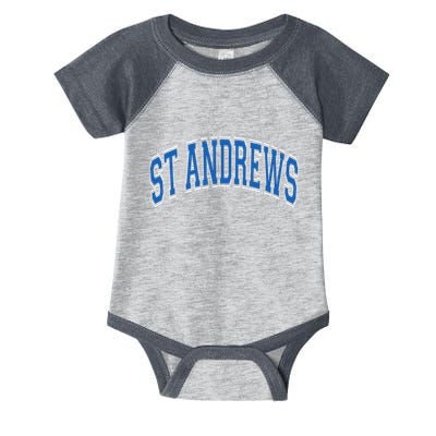 St Andrews Arched Blue Text Infant Baby Jersey Bodysuit
