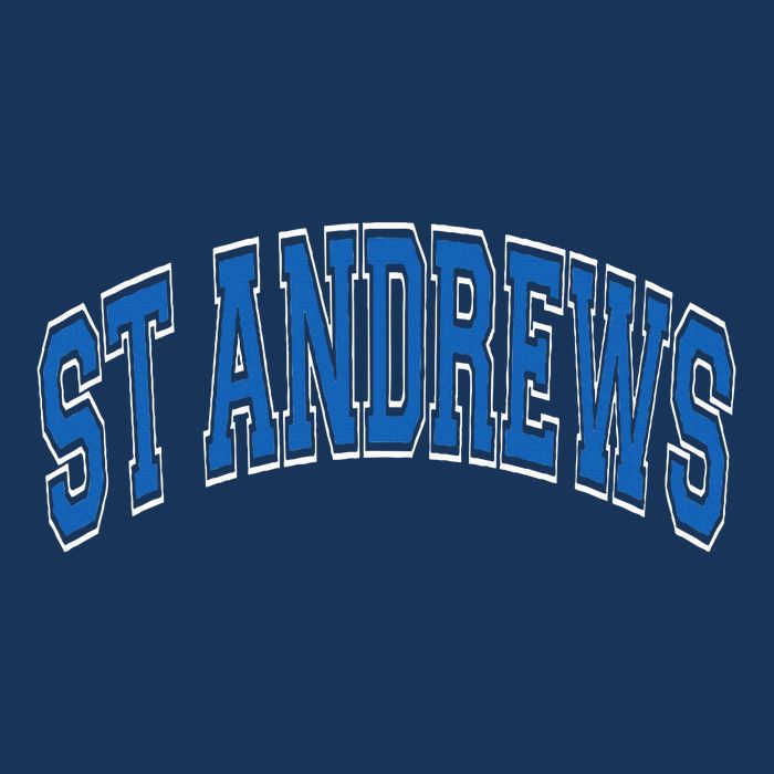 St Andrews Arched Blue Text Infant Baby Jersey Bodysuit