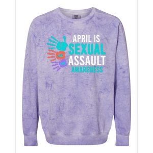 Sexual Assault Awareness Month Sexual Assault Awareness Colorblast Crewneck Sweatshirt