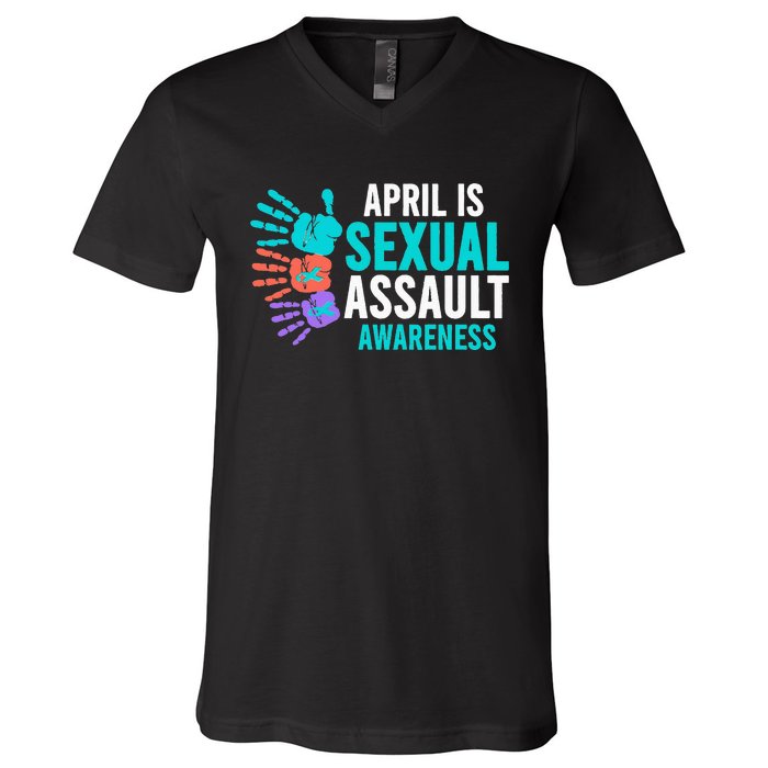 Sexual Assault Awareness Month Sexual Assault Awareness V-Neck T-Shirt