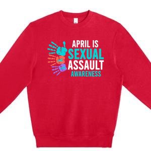 Sexual Assault Awareness Month Sexual Assault Awareness Premium Crewneck Sweatshirt