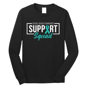 Sexual Assault Awareness Support Squad I Wear Teal Ribbon Long Sleeve Shirt