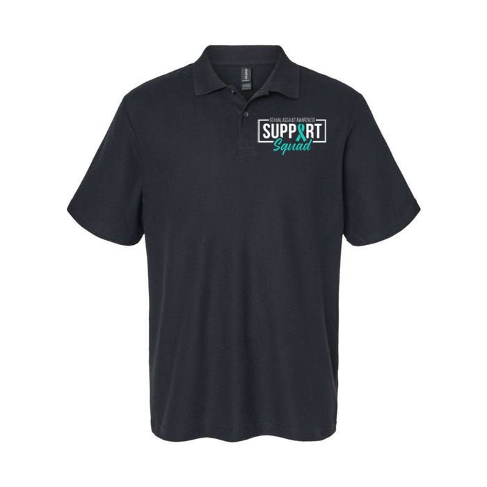 Sexual Assault Awareness Support Squad I Wear Teal Ribbon Softstyle Adult Sport Polo