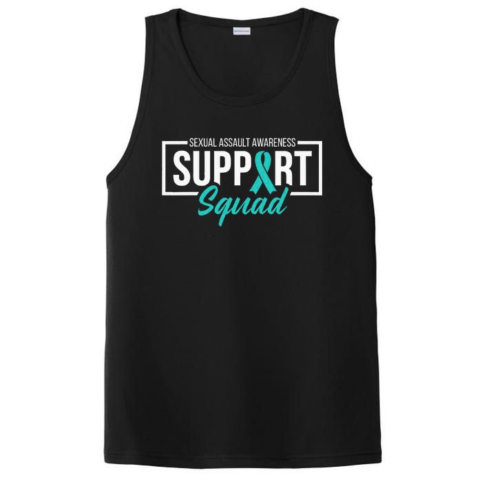 Sexual Assault Awareness Support Squad I Wear Teal Ribbon PosiCharge Competitor Tank