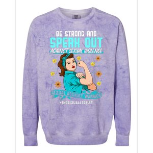 Sexual Assault Awareness Month End Sexual Assaults Colorblast Crewneck Sweatshirt