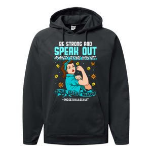 Sexual Assault Awareness Month End Sexual Assaults Performance Fleece Hoodie