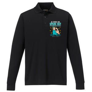 Sexual Assault Awareness Month End Sexual Assaults Performance Long Sleeve Polo