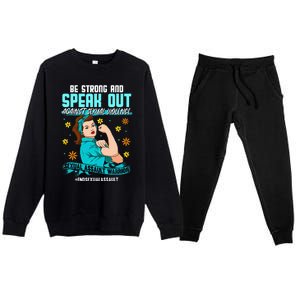 Sexual Assault Awareness Month End Sexual Assaults Premium Crewneck Sweatsuit Set