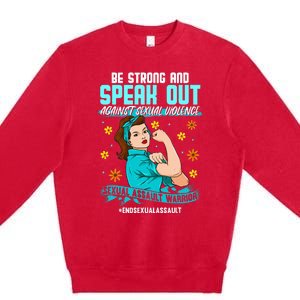 Sexual Assault Awareness Month End Sexual Assaults Premium Crewneck Sweatshirt