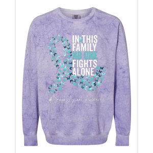 Sexual Assault Awareness Month Teal Ribbon Colorblast Crewneck Sweatshirt