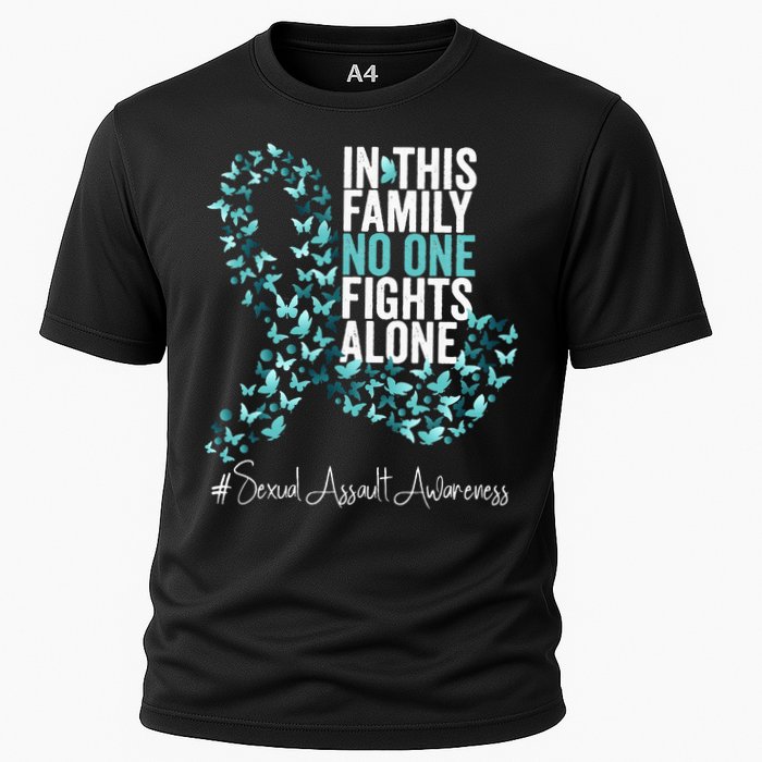 Sexual Assault Awareness Month Teal Ribbon Cooling Performance Crew T-Shirt