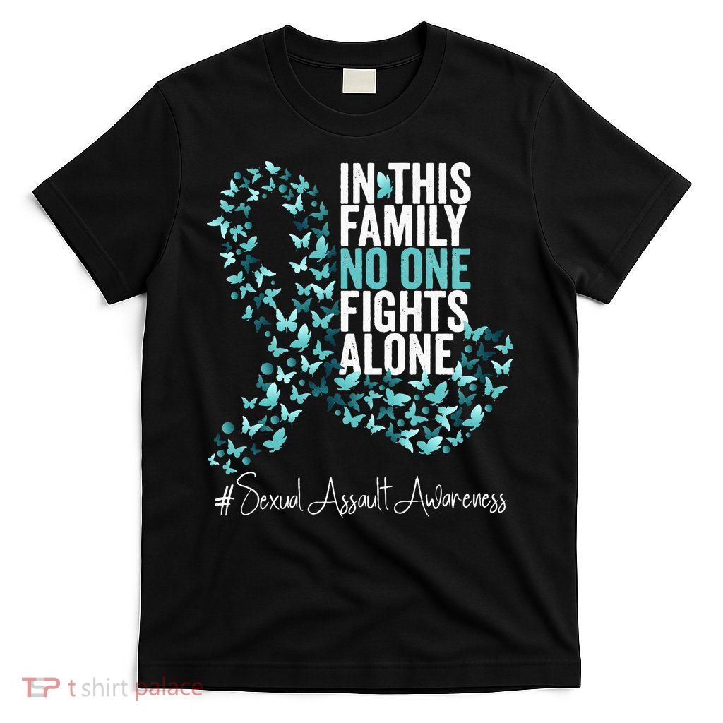 Sexual Assault Awareness Month Teal Ribbon T-Shirt