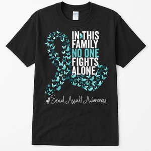 Sexual Assault Awareness Month Teal Ribbon Tall T-Shirt