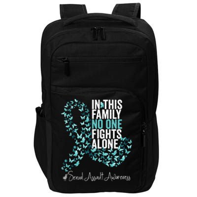 Sexual Assault Awareness Month Teal Ribbon Impact Tech Backpack