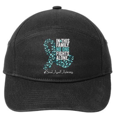 Sexual Assault Awareness Month Teal Ribbon 7-Panel Snapback Hat