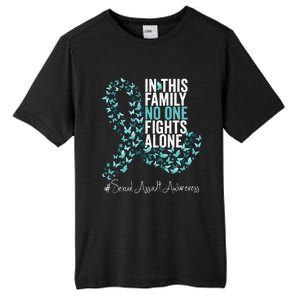 Sexual Assault Awareness Month Teal Ribbon Tall Fusion ChromaSoft Performance T-Shirt