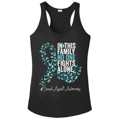 Sexual Assault Awareness Month Teal Ribbon Ladies PosiCharge Competitor Racerback Tank