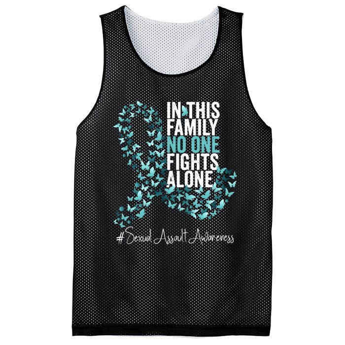 Sexual Assault Awareness Month Teal Ribbon Mesh Reversible Basketball Jersey Tank