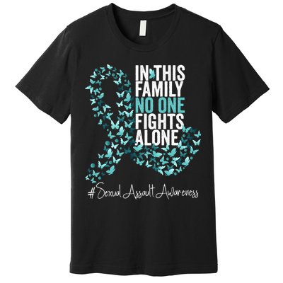Sexual Assault Awareness Month Teal Ribbon Premium T-Shirt