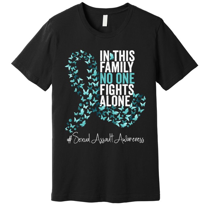 Sexual Assault Awareness Month Teal Ribbon Premium T-Shirt