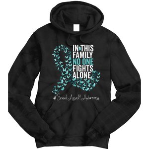 Sexual Assault Awareness Month Teal Ribbon Tie Dye Hoodie