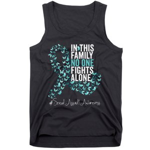 Sexual Assault Awareness Month Teal Ribbon Tank Top