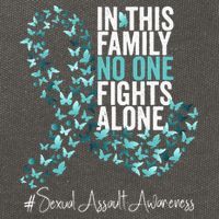Sexual Assault Awareness Month Teal Ribbon Cotton Canvas Backpack