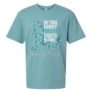 Sexual Assault Awareness Month Teal Ribbon Sueded Cloud Jersey T-Shirt